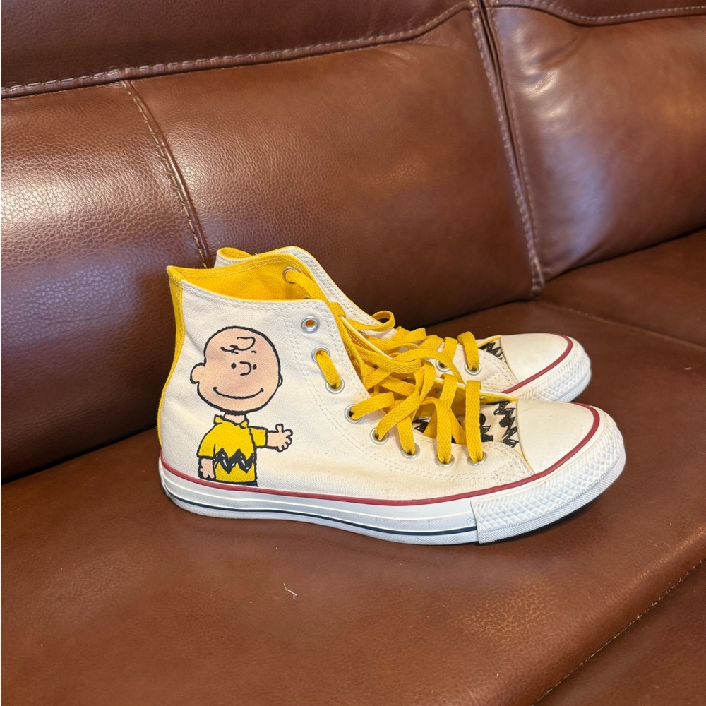 Converse Yellow and White Peanuts High-Tops